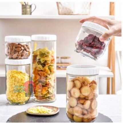 Set OF 5 BRAND GLASS JARS - FULL SIZE SET